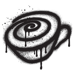 coffee cup graffiti with black spray paint. vector illustration.