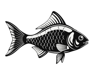 Fototapeta premium Charming collection of stylized aquatic creatures featuring playful cartoon fish rendered with clean outlines and vibrant color accents for diverse design applications