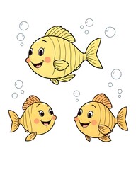 Cute fishes vector art