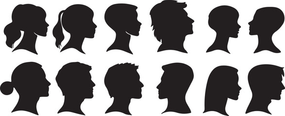 Male and Female Head Silhouettes
