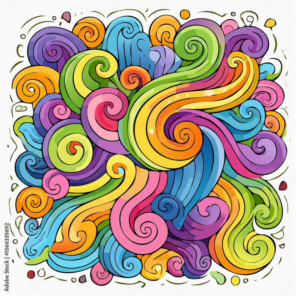Poster modern abstract art design with wavy shapes and lines