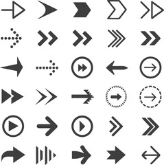 Directional Arrows Vector Set – Curved, Straight, Circular, and Zigzag Symbols for Navigation & Flow