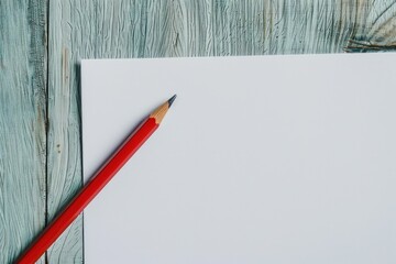 A White Piece of Paper with a Pencil and a White Sheet of Paper with a Red Pen on it