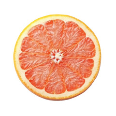 Half pink grapefruit sitting on a white background showcasing its vibrant color and texture, half pink grapefruit isolated on white background
