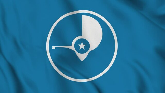 Flag of Yap &ndash; 4K Seamless Loop of the Micronesian State Emblem Banner