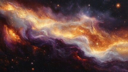Fototapeta premium Cosmic dance of colors in the vastness of the universe at nebulae night