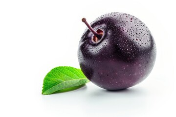 High Quality Image of Photo of a Fresh Huckleberry Fruit Isolated on White Background