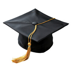 Graduation hat symbolizing academic achievement on simple white background, Graduation hat on white background