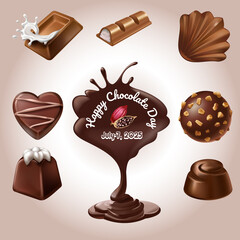 Set of chocolate candies