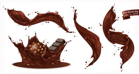 Chocolate splash isolated on white