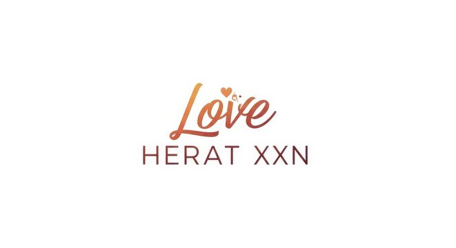 The 'Love Herat XXN' design features a gradient orange-red word love on top of the text Herat XXN and may be used for posters.
