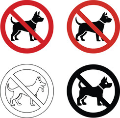 No Pets Allowed Sign – No Dog Symbol – Printable Vector on Transparent Background