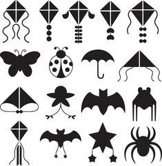 Colorful Kite Flying in the Sky Silhouette

Child Flying Kite Vector Design

Kite with Tail Fluttering Silhouette Art

Kite Festival Scene Vector Illustration

Simple Kite Outline with Clouds Silhouet