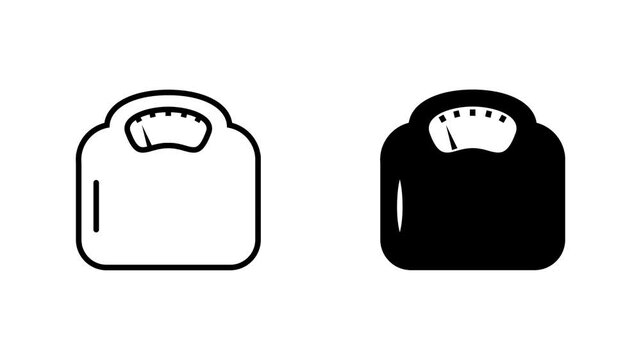 Weight measurement UI icon line animation and vector animation. Moving arrow, meter. Cooking equipment. Diet, nutrition.