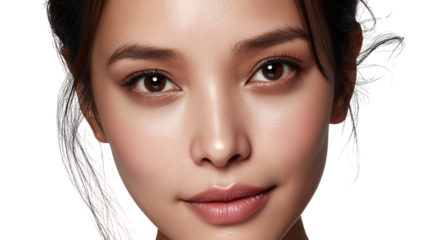 Asian beauty portrait closeup  on transparent background