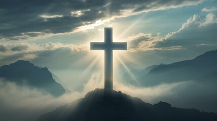 Transfiguration of Christ shining light cross religion faith hope spirituality love