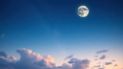 copy space for text background Aesthetic Dreamy Sky with Stars and Moons concept