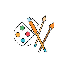 abstract vector design of creative painting tools 