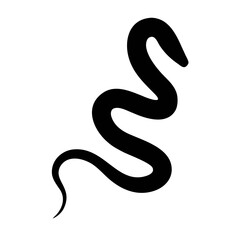 Snake Silhouette  Minimalist Black Vector Icon