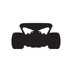 Back View of Formula 1 Race Car Silhouette – Vector Motorsports Illustration