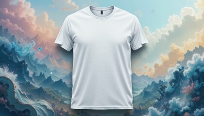 A blank t-shirt design template with room for imaginative images or thought-provoking text