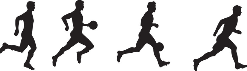 Athlete in Motion Silhouettes