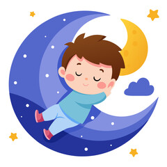 Obraz premium little boy on the moon