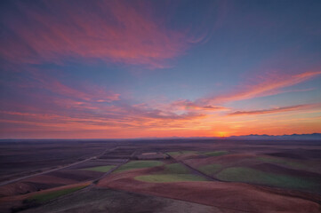 Twilight valley in early morning