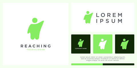 Reaching people logo design template