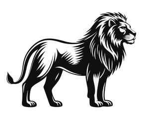 Collection of majestic african lion silhouettes in various poses perfect for wildlife designs and branding applications