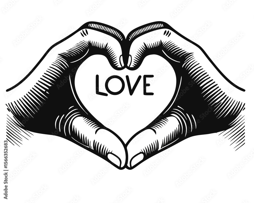 Poster artistic graphic design featuring a bold declaration of affection rendered in a striking combination