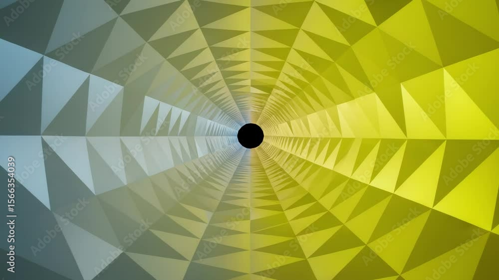 Poster abstract geometric pattern with yellow and blue triangles in gradient