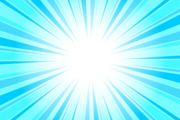 Obraz premium Vivid Blue Sky Abstract Blue Sunburst Background. Blue background with Glowing Sunburst and Dynamic Light Rays.