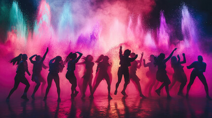 Lush fern ground cover in a dense forest with tall trees reaching into the misty canopy above