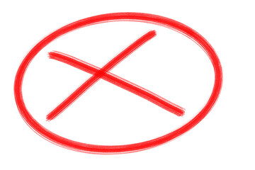 Obraz premium Hand Drawn Red Cross Marker on Transparent Background, Isolated Red X Sign, Doodle Cross Symbol PNG