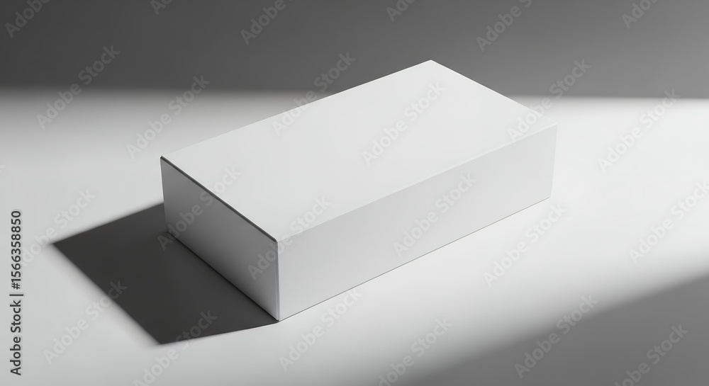 Poster clean white product box mockup blank rectangle cardboard packaging design isolated on minimal backgr