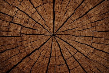 Fototapeta premium A close-up of a wooden log's cross-section, showcasing its intricate grain patterns and natural beauty