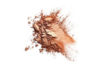 crushed powder makeup isolated on transparent background