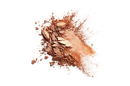  crushed powder makeup isolated on transparent background