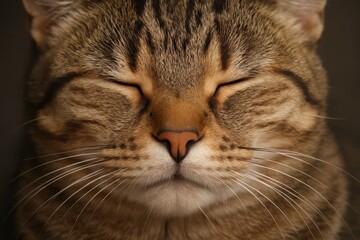 A Close-Up of a Serene Tabby Cat