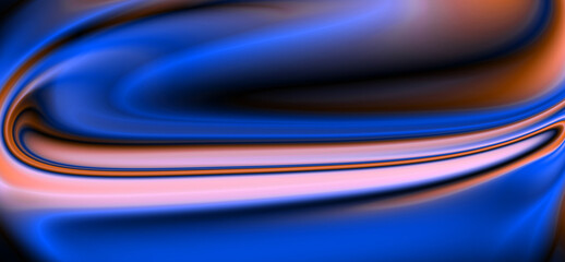 Abstract Blue and Orange Swirling Liquid Gradient Background Texture