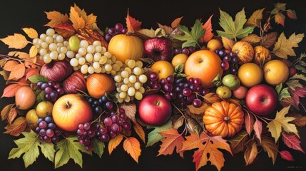Autumnal fruit arrangement