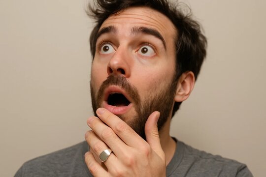 A man's bewildered expression as he ponders a perplexing question
