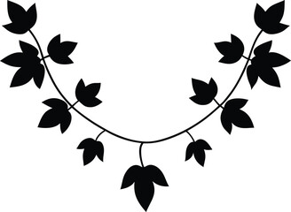 Elegant black silhouette vine leaf garland design
