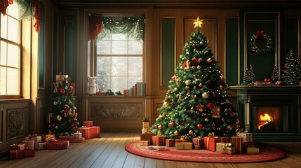 style christmas tree art deco