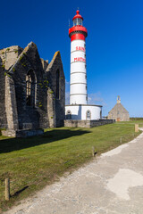 Historic Saint Mathieu Lighthouse and Abbey Ruins in Brittany