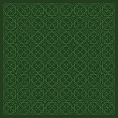 seamless double cross and  square green. vector line art. vector line art