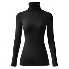 Black long sleeve turtleneck t shirt apparel mockup showcasing a blank template