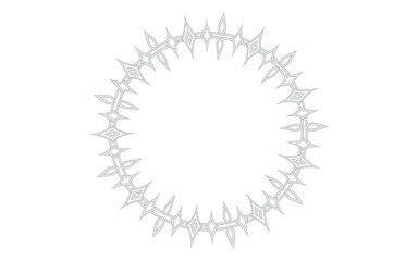 古典的要素も残した、銀色風の近未来的な幾何学装飾フレーム。