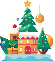 christmas tree and gifts